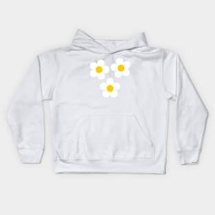 Big White Daisy Flowers Kids Hoodie